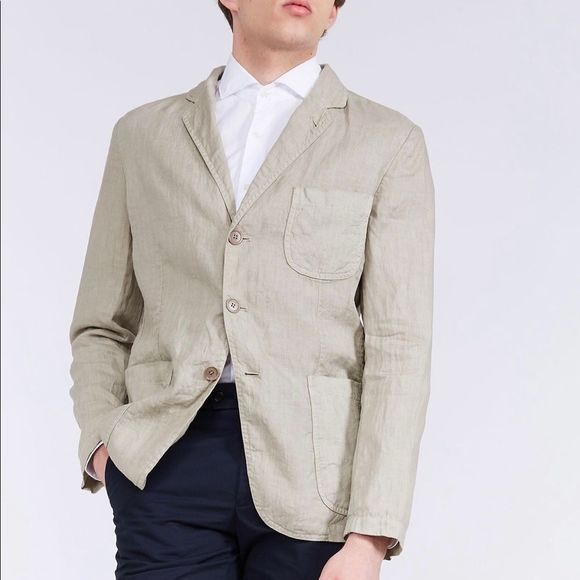 Aspesi Samuraki Single Breasted Linen Blazer Sz 46 - Picture 7 of 11